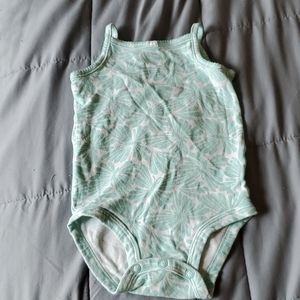 Turquoise butterfly tank top onsie
